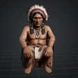 dbx-sitting-bull-2.gif DBX Pack 3 Sitting Bull Stl Obj Glb for 3D Printer