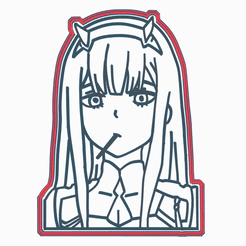 GIF.gif STL file ZERO TWO COOKIE CUTTER / DARLING IN THE FRANXX・Template to download and 3D print