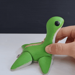 GIF-Terra.gif OBJ file Flexible Nessie Puppet (Apex)・3D printable design to download