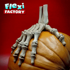 Flexi-Factory-Dan-Sopala-Skeleton-Hand.gif Fichier 3D Main squelettique Flexi Print-in-Place・Modèle à imprimer en 3D à télécharger