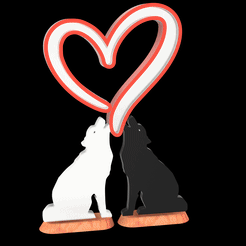 lampgif.gif Archivo STL Lámpara de amor Wolf Edition Valentine Valentinstag Heart Couple・Modelo para descargar y imprimir en 3D
