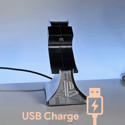 Séquence 01_2.gif STL file PS5 Dualsense Stand + USB charger・3D printer model to download
