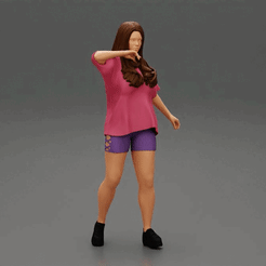 ezgif.com-gif-maker-5.gif 3D file Beautiful Woman in Oversize T-shirt and short・Model to download and 3D print, 3DGeschaft