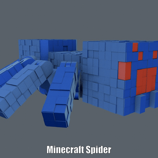 Minecraft-Spider.gif Minecraft Spider (Easy print - Print in place)