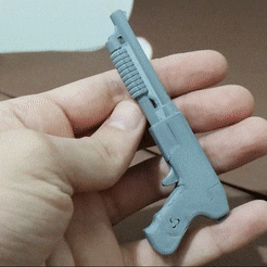 main.gif STL file shotgun toothpick shooter keychain・3D printing idea to download