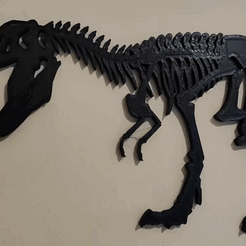 dino.gif STL-Datei Dinosaurierskelett T-Rex Wanddekoration・3D-Drucker-Vorlage zum herunterladen