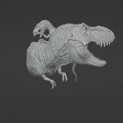 Diseño-sin-título.gif STL file Tyrannosaurus Rex vs. Velociraptor (Dinosaur)/ Jurassic Park tyrannosaurus・Model to download and 3D print