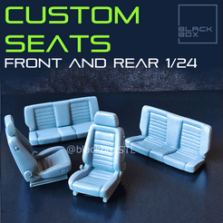 CUSTOM SEATS tn 2) ANS | =A 3D file CUSTOM SEATS FRONT AND REAR FOR DIECAST AND MODELKITS 1-24th・3D print model to download