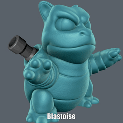 Blastoise.gif STL-Datei Blastoise (Einfacher Druck ohne Unterstützung)・3D-Drucker-Vorlage zum herunterladen, Alsamen