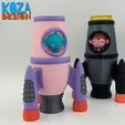 ROCKET-KOOZIE-03.gif Cute Monkey Astronaut Rocket Koozie: Stylish 355ml Sleek Can Holder with Unique Rocket Shape for Keeping Drinks Cold
