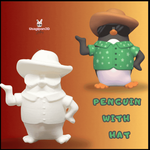 Penguin with Hat 3D model