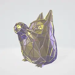 small-totoro-copy.gif STL file SMALL TOTORO WIREFRAME VORONOI WIREMESH MESH・3D print object to download
