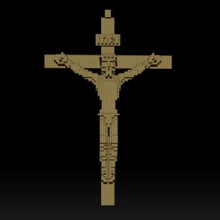 1.gif Free STL file Christ Cross Pendant voxel art・3D printable object to download