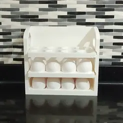 5.gif Archivo STL Portahuevos, Estantería para huevos, Caja organizadora para frigorífico・Modelo para descargar y imprimir en 3D