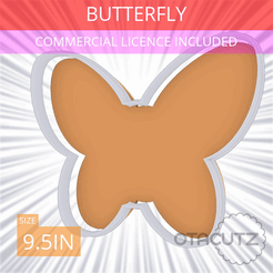 Butterfly~9.5in.gif STL file Butterfly Cookie Cutter 9.5in / 24.1cm・3D printer design to download