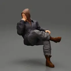 ezgif.com-gif-maker-1.gif 3D file man in leather jacket and jeans sitting cross legged and thinking・Design to download and 3D print