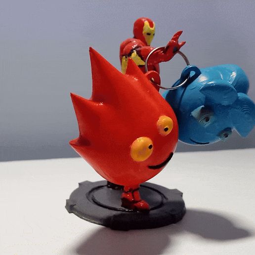 Free STL file Fire and water keychain 🔥 ・3D printing template to ...