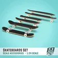 0.gif Skateboards set in 1/24 scale for diorama - 6 models