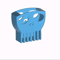 business-card-holder-v5-new.gif STL file SKULL Business cards and pen holder・Model to download and 3D print