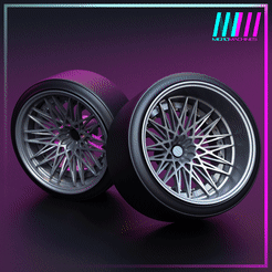 QLB-NEW.gif Download file QLB WHEEL SET FRONT AND REAR FOR MINIATURES 2 OFFSETS • 3D printable object, MicroMachineSTL