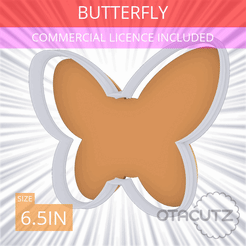 Butterfly~6.5in.gif STL file Butterfly Cookie Cutter 6.5in / 16.5cm・3D printable design to download