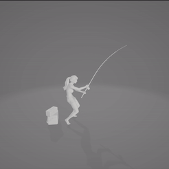 fishinggirl1.gif Descargar archivo 3MF gratis Tiempo de pesca・Modelo para la impresora 3D