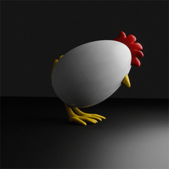 egg_anim.gif Archivo STL Huevo de gallina con gafas Decoración de Pascua・Objeto imprimible en 3D para descargar