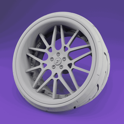 ezgif-5-c78e39bf38.gif Archivo STL Forgiato Maglia style - Juego de ruedas para maquetas - 19-20" - Llanta y neumático・Objeto imprimible en 3D para descargar