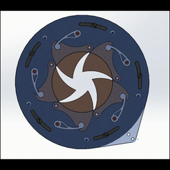 Iris mechanism-circle -5 blades-bars-short.gif Télécharger fichier DXF Barre d'iris mécanique tournante • Modèle imprimable en 3D, Tanerxun