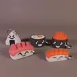 gif.gif Happy sushis and nigiris keychains Collection  (Print-in-place, no supports needed)