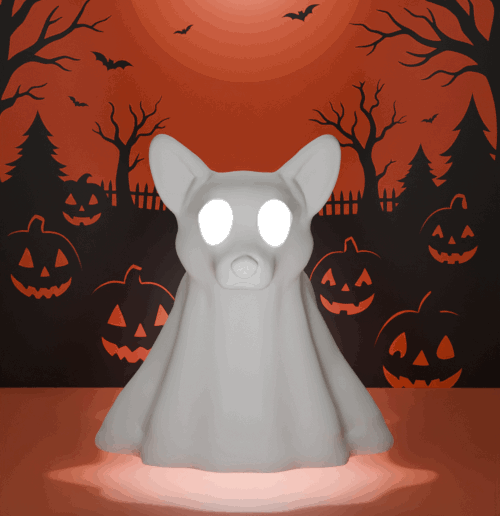 Welsh Corgi-o-lantern(slim version) : Dog Ghost Lamp (3D Print STL File) 3D model