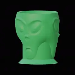alien-glass.gif Alien Head Drinking Glass / Planter Pot / Pencil Holder / Etc