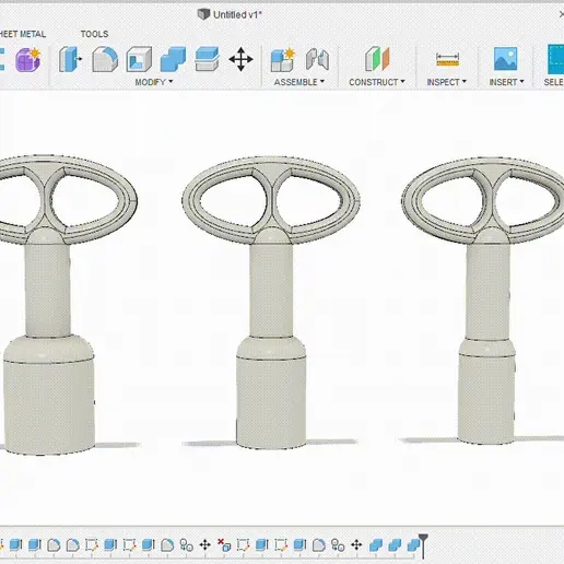 9, 11 and 14mm male triangle wrench 3D model