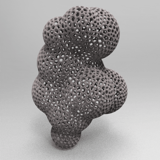 voronoi buble 3 bubbles 3D model