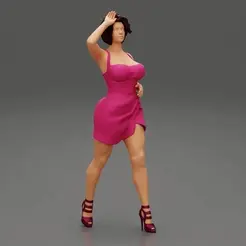 217.gif 3D file Sexy Woman In High Heels And Short Dress 3D Print Model・3D print model to download
