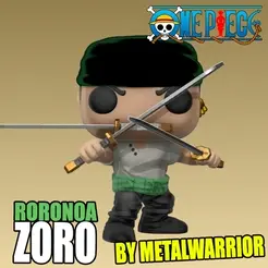 FUNKO_1.gif STL file ONE PIECE - Roronoa Zoro (Netflix) Funko Pop・3D printing template to download
