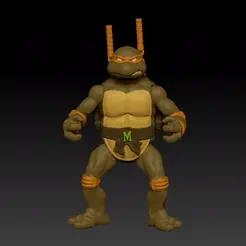 miguel1.gif 3D-Datei Michelangelo TMNT 6" Action Figure for 3d printing.・3D-druckbares Modell zum herunterladen