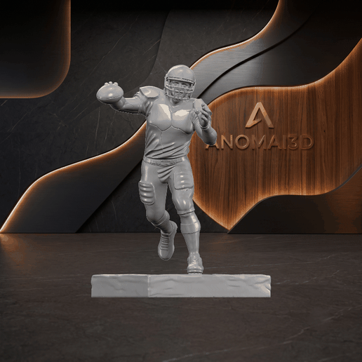 Ai - 0563 - Quarterback Throwing Football Stone Statue