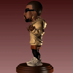 GIF-230303_232944.gif STL file KANYE WEST・3D printer model to download