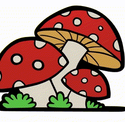 mushroomsgif.gif Fichier STL veilleuse champignons・Plan pour imprimante 3D à télécharger, lefty3d