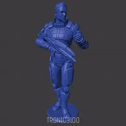 KAIDAN.gif STL file Mass Effect Kaidan Alenco Statue・3D printing idea to download, Tronic3100