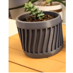 tek-3.gif Download STL file Curve Cactus Simple Pot • 3D printing object, onurcanbaytok