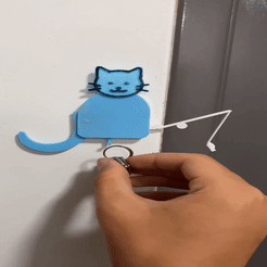ezgif.com-video-to-gif.gif STL file Cute Cat Keychain Keeper・3D printing model to download