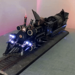 cults.gif Download STL file Back to the Future Jules Verne Time Train with lights and smoke • 3D printable template, OneIdMONstr