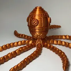IMG_0561.gif STL file The Octogauge | Steampunk Articulated Octopus・3D printing design to download