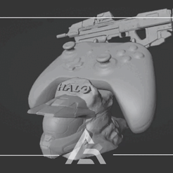 SOPORTE-XBOX-CONTROLLER.gif STL file STAND FOR CONTROLLER - CONTROL STAND HALO EDITION + RIFLE FOR XBOX CONTROLLERS. - VERSION 1・Model to download and 3D print