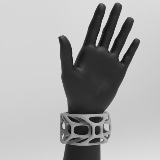 voronoi generative bracelet organic art accessory 3D model