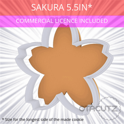 Sakura_5.5in.gif STL file Sakura Cookie Cutter 5.5in / 14cm・3D printer model to download