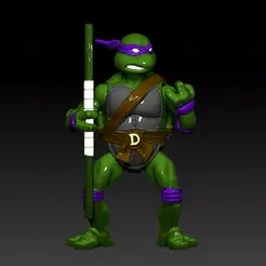Donatello.gif Fichier 3D Donatello TMNT 6" 3D PRINTABLE ACTION FIGURE.・Modèle à imprimer en 3D à télécharger, DESERT-OCTOPUS