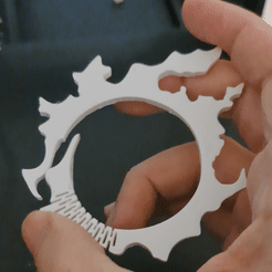 20220120_165945.gif Download STL file FFXIV meteor logo Flexi Carabiner (print in place, no support) • 3D printable design, ArcaneWhiskers